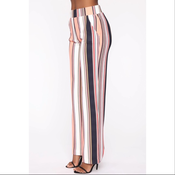 Fashion Nova More Stripes Flare Pants - Salmon - Picture 10 of 10
